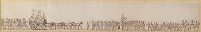 Procesión llevando dinero español capturado por la Royal Navy al Banco de Inglaterra, 1799 (dibujo a pluma y tinta) de Unknown